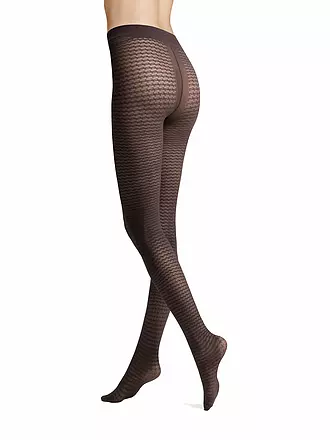 HUDSON | Modestrumpfhose EARTHY CHECK black | braun