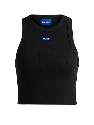 HUGO BLUE | Top Cropped Fit | schwarz