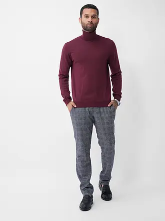HUGO | Rollkragenpullover | dunkelrot