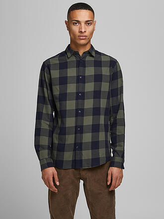 JACK & JONES | Hemd Slim Fit JJEGINGHAM | olive