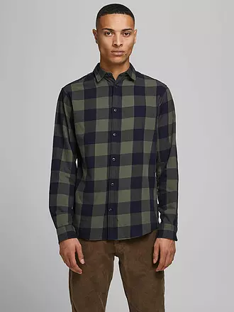 JACK & JONES | Hemd Slim Fit JJEGINGHAM | olive