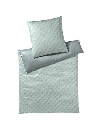 JOOP | Satin Bettwäsche Cornflower Double 70x90cm/140x220cm Aqua Foam/Mint | dunkelblau
