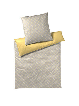 JOOP | Satin Bettwäsche Cornflower Double 70x90cm/140x220cm Aqua Foam/Mint | gelb