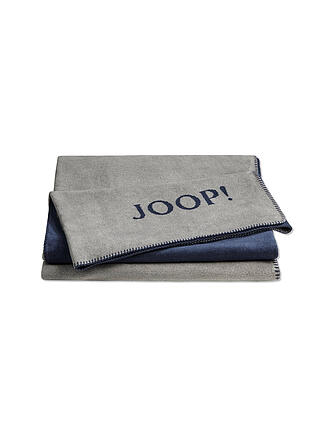 JOOP | Wohndecke - Plaid 150x200cm Uni Doubleface Silber/Navy | gruen