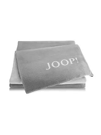 JOOP | Wohndecke - Plaid 150x200cm Uni Doubleface Silber/Navy | grau