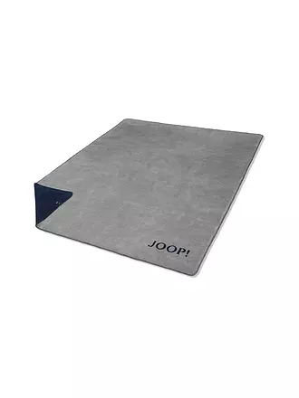 JOOP | Wohndecke - Plaid 150x200cm Uni Doubleface Silber/Navy | dunkelrot