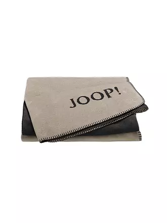 JOOP | Wohndecke - Plaid 150x200cm Uni Doubleface Stein/Anthrazit | dunkelrot