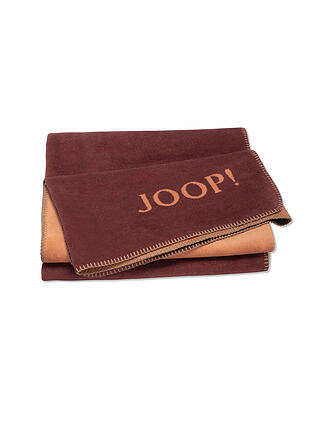 JOOP | Wohndecke - Plaid 150x200cm Uni Doubleface Stein/Anthrazit | dunkelrot
