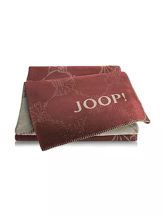 JOOP | Wohndecke CORNFLOWER 150x200cm Natur | dunkelrot