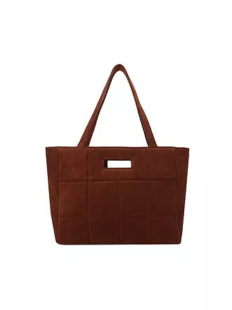 JULIA SKERGETH | Ledertasche - Shopper THE QUILTED BAG SOFT SUEDE | braun