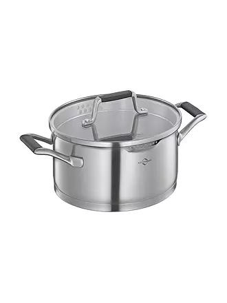 KÜCHENPROFI | Bratentopf 20cm/3l BOLOGNA Edelstahl /Schwarz | silber
