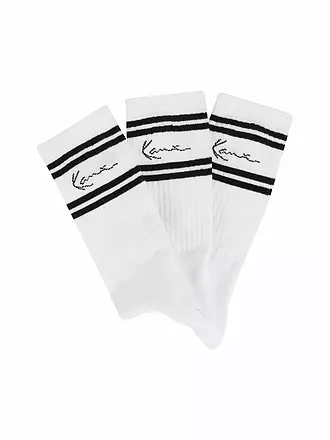KARL KANI | Socken Signature Stripe 3-er Pkg. white black | weiss