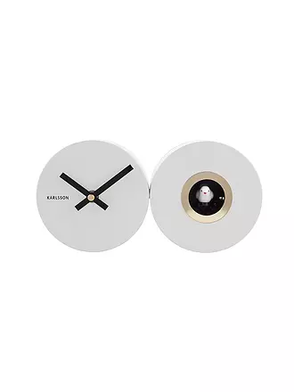 KARLSSON | Wanduhr CUCKOO DUO Grey | weiss