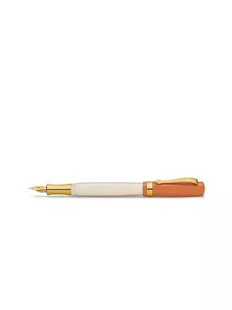 KAWECO | Füllhalter Student 70's Soul Medium Orange Weiß | braun