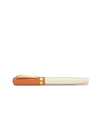 KAWECO | Füllhalter Student 70's Soul Medium Orange Weiß | braun