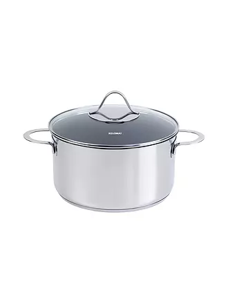 KELOMAT | Fleischtopf 24cm / 5,7l Perfekt Edelstahl Antihaft | silber