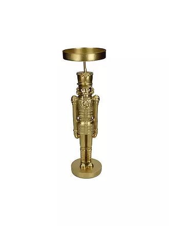 KERSTEN | Weihnachts Kerzenhalter Nussknacker 27cm | gold