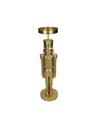 KERSTEN | Weihnachts Kerzenhalter Nussknacker 35cm | gold