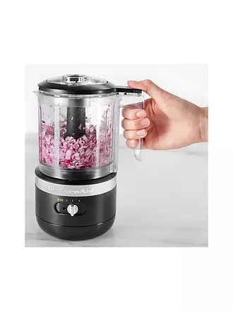 KITCHENAID | Kabelloser Zerkleinerer 5KFCB519EBM Matt Schwarz | creme