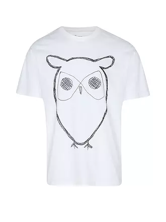 KNOWLEDGE COTTON APPAREL | T-Shirt BIG OWL | weiss