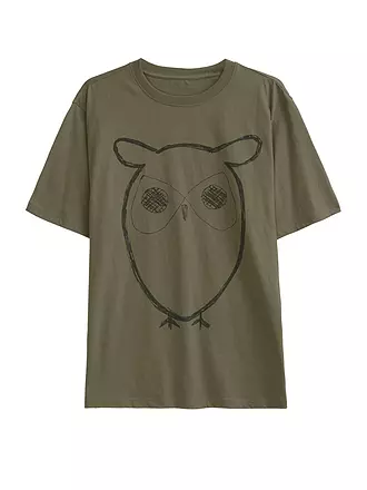 KNOWLEDGE COTTON APPAREL | T-Shirt BIG OWL | olive