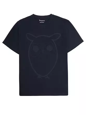 KNOWLEDGE COTTON APPAREL | T-Shirt BIG OWL | dunkelblau