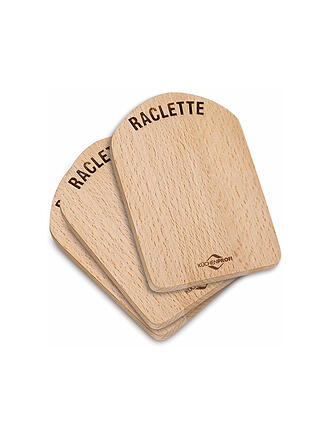 KUECHENPROFI | Raclette Brettchen Holz 4er Set | braun
