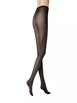 KUNERT | Modestrumpfhose  ZIG ZAG winter camel | schwarz