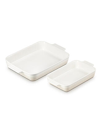 LE CREUSET | Auflaufform Set 2-er Klassik 26cm/32cm Kirschrot | creme