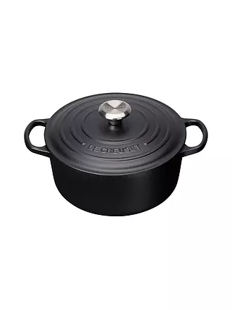 LE CREUSET | Bräter rund Signature 22cm Meringue | schwarz