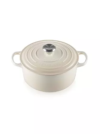 LE CREUSET | Bräter rund Signature 24cm/4,2l Meringue | dunkelrot