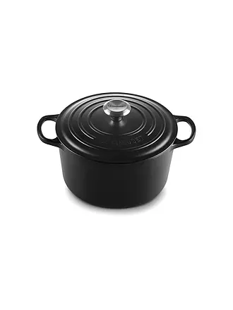 LE CREUSET | Bräter rund hoch SIGNATURE 24cm Meringue | schwarz