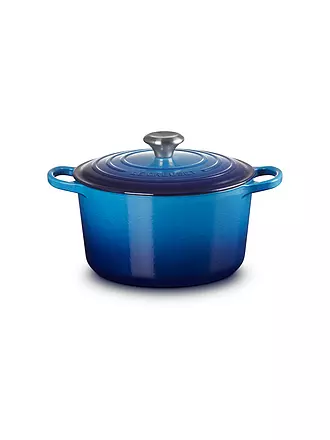 LE CREUSET | Bräter rund hoch SIGNATURE 24cm Meringue | blau