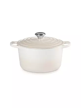 LE CREUSET | Bräter rund hoch SIGNATURE 24cm Meringue | hellgrau