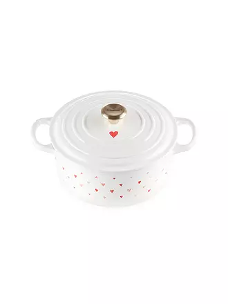 LE CREUSET | Gourmet-Bräter Signature  22cm Weiss mit Herzen | weiss