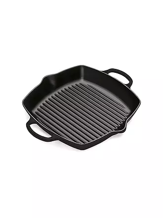 LE CREUSET | Grillpfanne quadratisch mit Griffe 30cm (Ofenrot) | schwarz
