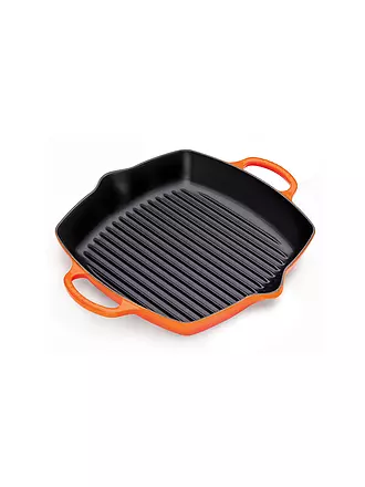 LE CREUSET | Grillpfanne quadratisch mit Griffe 30cm (Ofenrot) | schwarz