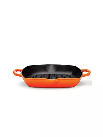 LE CREUSET | Grillpfanne quadratisch mit Griffe 30cm (Ofenrot) | schwarz