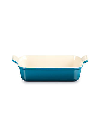 LE CREUSET | Rechteckige Auflaufform Tradition aus Steinzeug 26x19cm Meringue | petrol