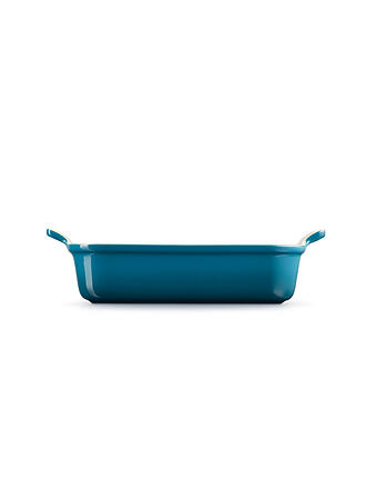 LE CREUSET | Rechteckige Auflaufform Tradition aus Steinzeug 26x19cm Meringue | petrol