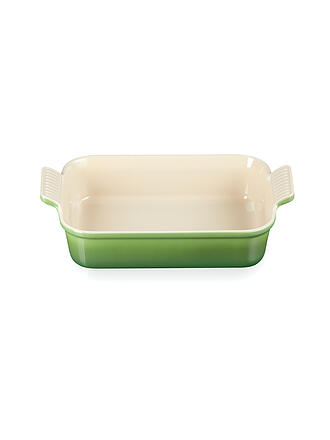 LE CREUSET | Rechteckige Auflaufform Tradition aus Steinzeug 26x19cm Meringue | grün