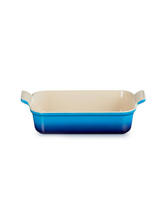 LE CREUSET | Rechteckige Auflaufform Tradition aus Steinzeug 26x19cm Meringue | blau