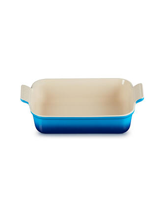 LE CREUSET | Rechteckige Auflaufform Tradition aus Steinzeug 26x19cm Meringue | blau