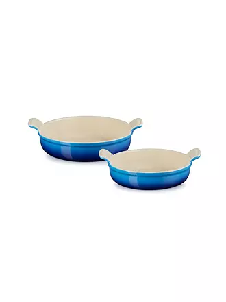 LE CREUSET | Runde Auflaufform Tradition aus Steinzeug 20cm und 24cm 2er-Set Azure | grau