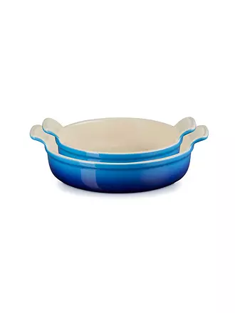 LE CREUSET | Runde Auflaufform Tradition aus Steinzeug 20cm und 24cm 2er-Set Azure | grau