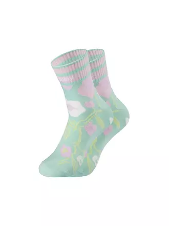 LE OOLEY | Socken DALHIA FLORAL ocean breeze | mint