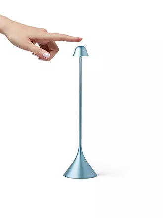 LEXON | LED Lampe STELI 28,6cm Alu-Polish | hellblau