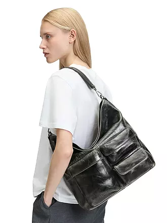 LIEBESKIND BERLIN | Ledertasche - Hobo Medium | schwarz