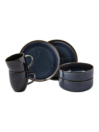 LIKE BY VILLEROY & BOCH | Frühstücks-Set Crafted Denim 6-teilig Graublau | hellblau