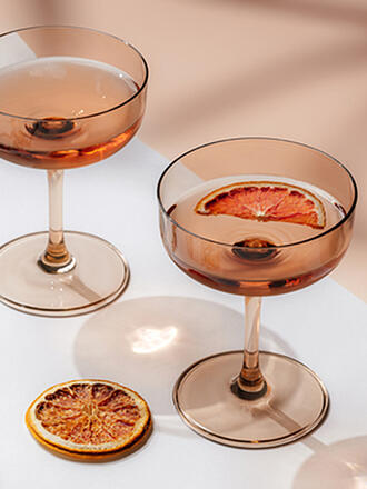 LIKE BY VILLEROY & BOCH | Like Glass Sektschale / Dessertschale Set 2tlg 12x9cm Sage | orange